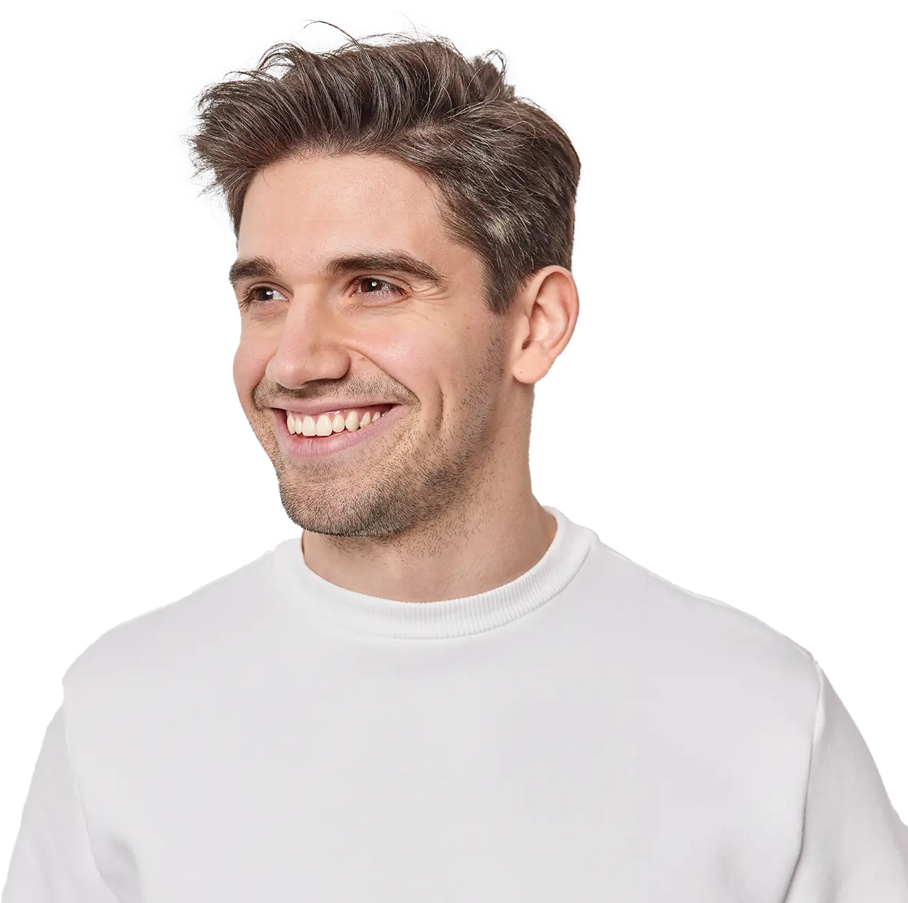 Herr mit Lächeln im Gesicht